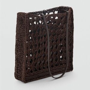 Mango Brown Crochet Tote Bag